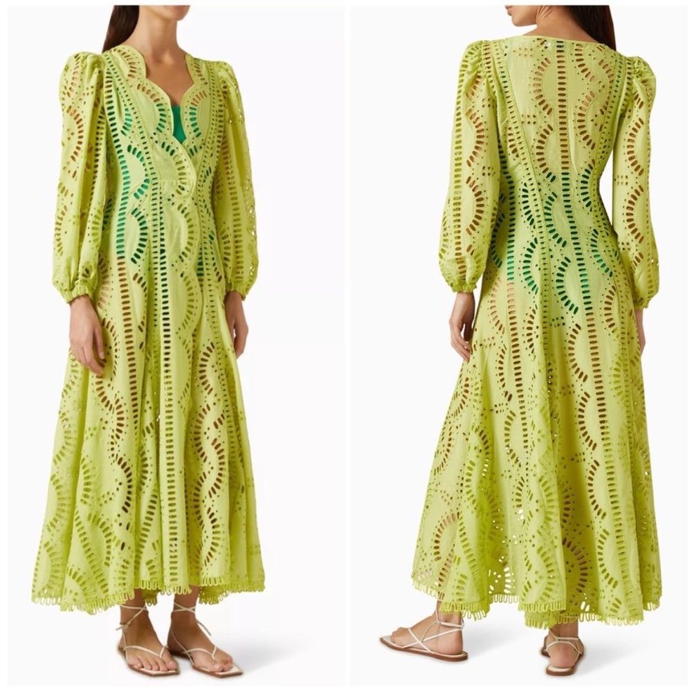 NWT Charo Ruiz Kelyk Kaftan Lime Punch Green - Picture 5 of 8